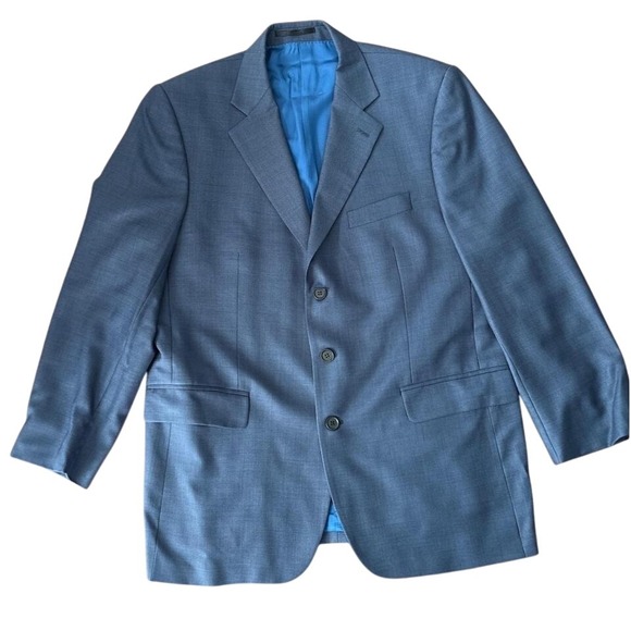 Charles Tyrwhitt Other - Charles Tyrwhitt 44R Navy Blue 3 Button Wool Blazer Jacket Finest English Cloth